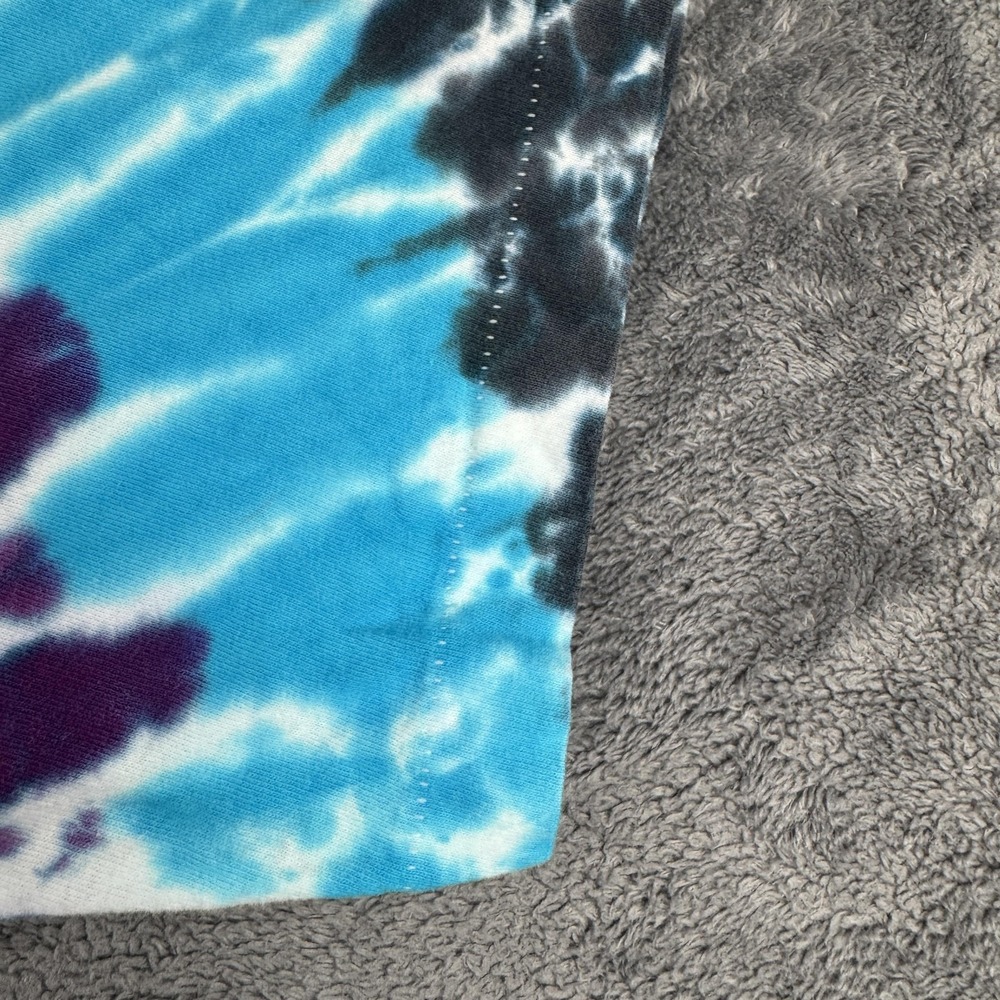 Vintage Fruit of the Loom Shirt‎ Mens XL Blue Purple Tie Dye Made in USA 90s - Picture 4 of 8